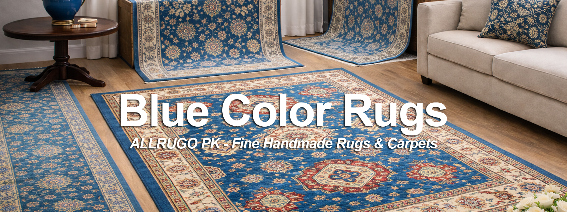 Blue Rugs and Carpets for Living Room and Bedroom - ALLRUGO Pakistan