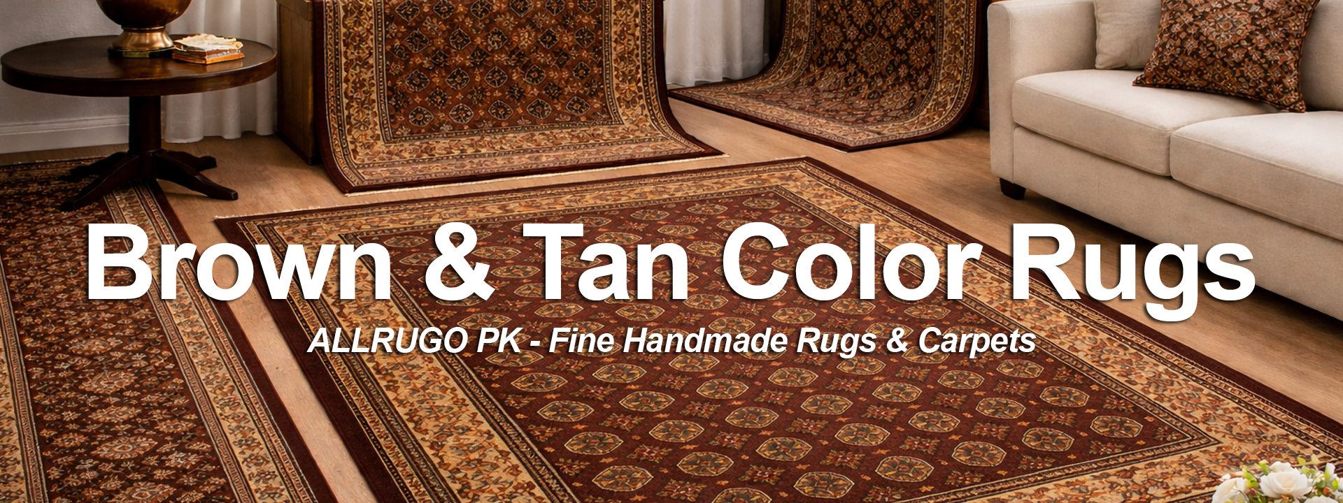 Dark and Light Brown Rugs For Living Room and Bedroom - ALLRUGO PK