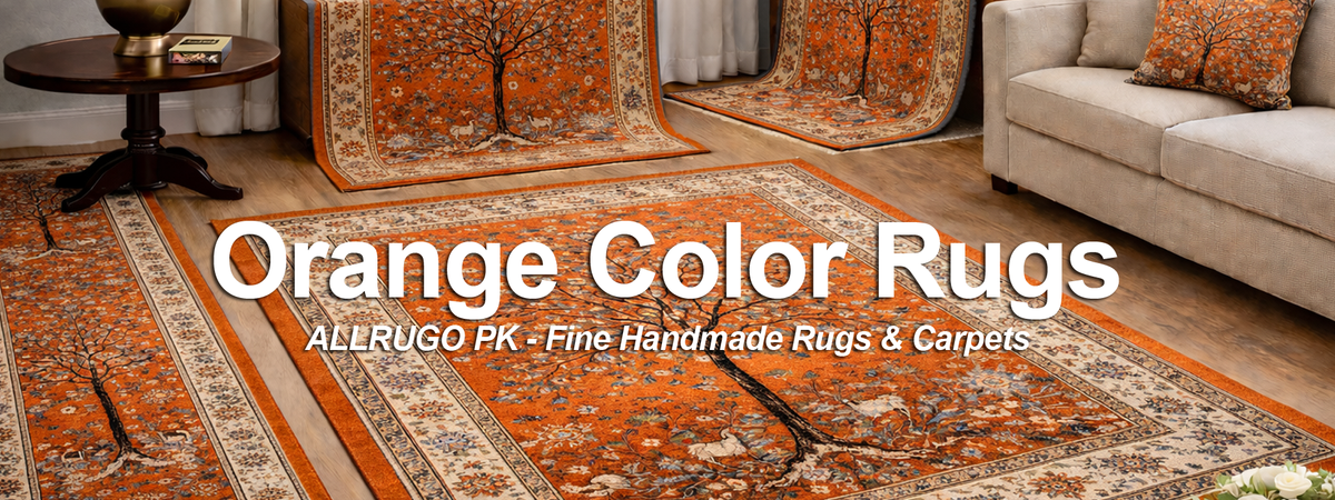 Orange Rug With Colous Orange Color Rugs and Carpets | Buy at ALLRUGO Pakistan