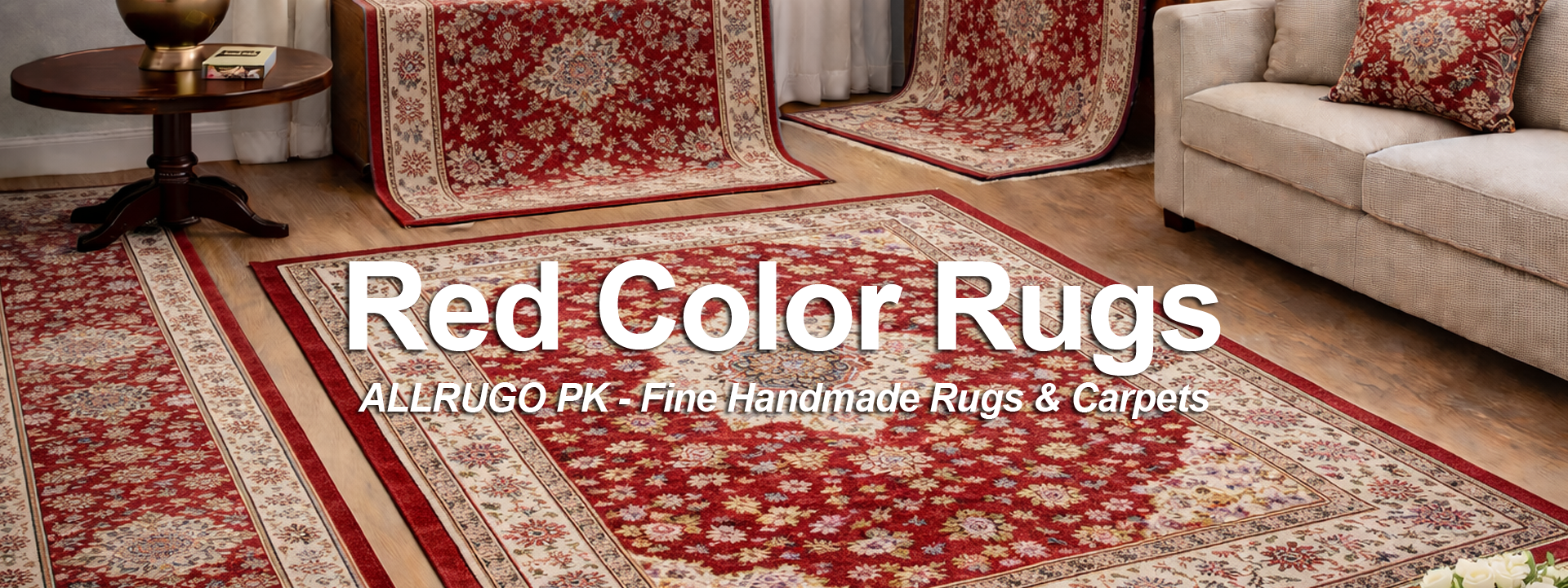 Red - Maroon Rugs for Kitchen - Living Room - ALLRUGO PK