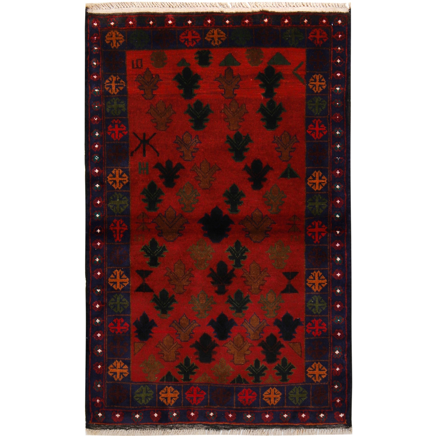 Red Baluchi Rug 2' 8 x 4' 5 (ft) - No. 10143