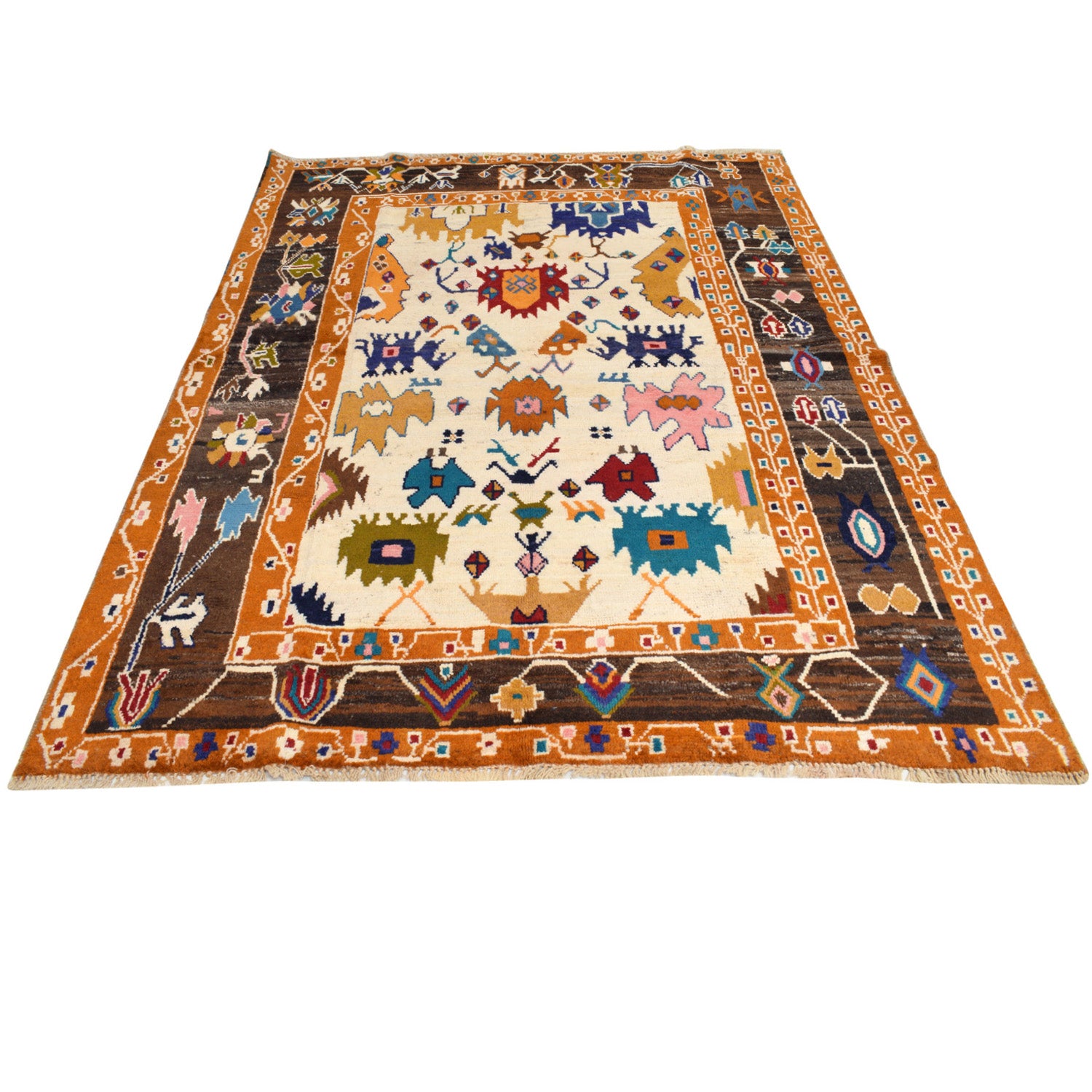 Hand Knotted Oushak Rug 5' 6 x 7' 5 (ft) - No. 10889
