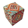 Kilim Square Stool - Handmade Seating 1' 3" x 1' 3" (ft) - No. AL10