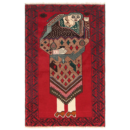 Handmade Picture Rug 2' 9" x 4' 6" (ft)- No. 11477