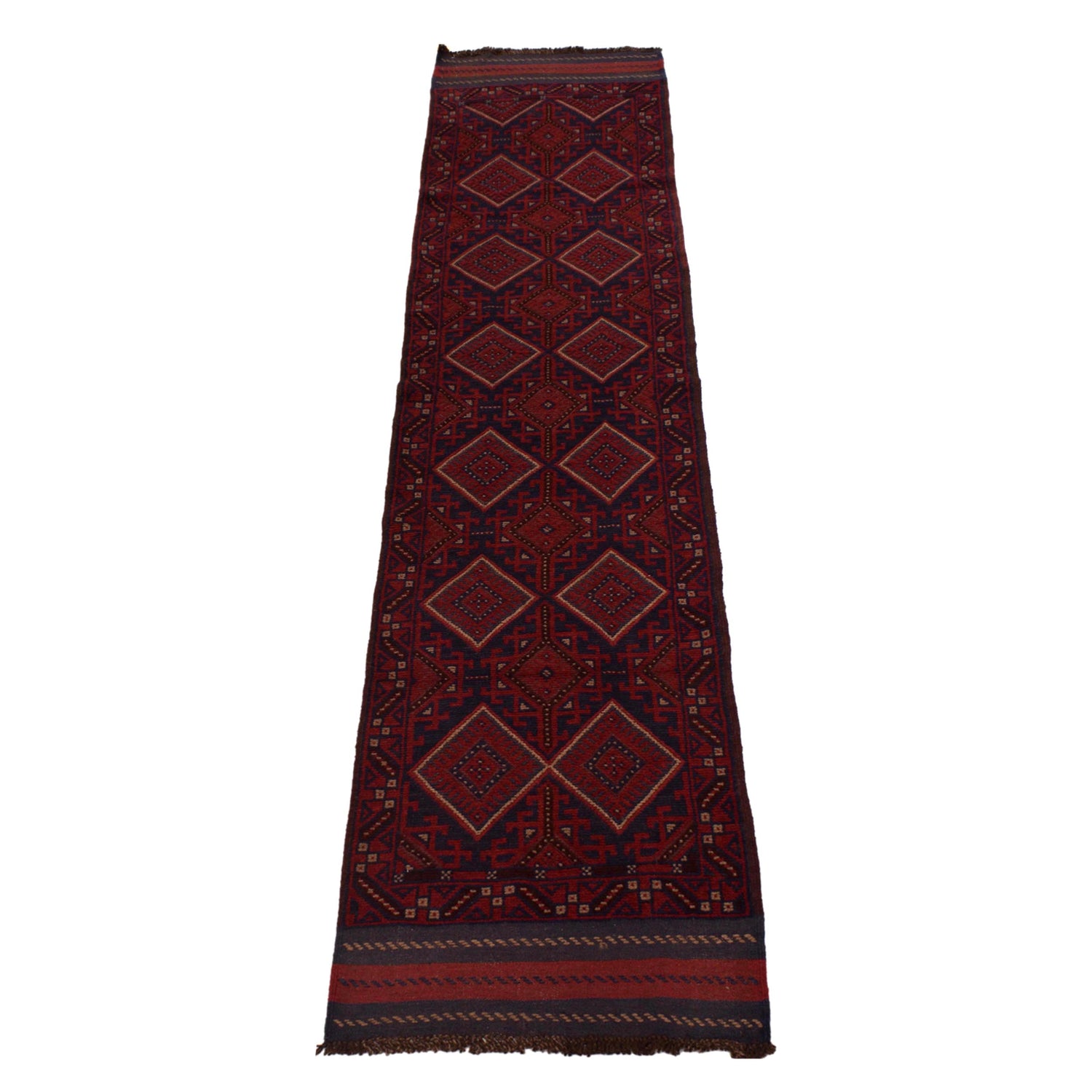 Red Mashwani Long Runner 2' 4 x 11' 8 (ft) - No. 1184