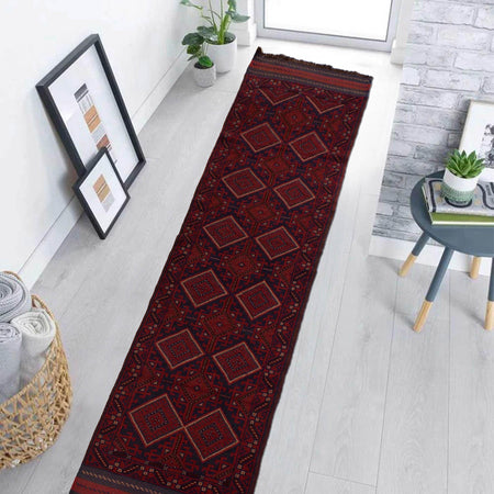 Red Mashwani Long Runner 2' 4 x 11' 8 (ft) - No. 1184