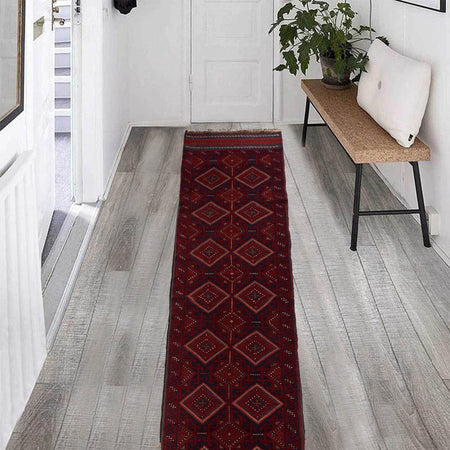 Red Mashwani Long Runner 2' 4 x 11' 8 (ft) - No. 1185