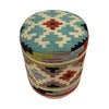 Handmade Round Kilim Stool for Home Decor 1' 2" x 1' 5" (ft) - No. AL11