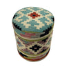 Handmade Round Kilim Stool for Home Decor 1' 2" x 1' 5" (ft) - No. AL11