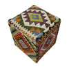 Handmade Kilim Square Stool for Home 1' 3" x 1' 3" (ft) - No. AL12