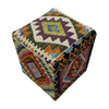 Handmade Kilim Square Stool for Home 1' 3" x 1' 3" (ft) - No. AL12