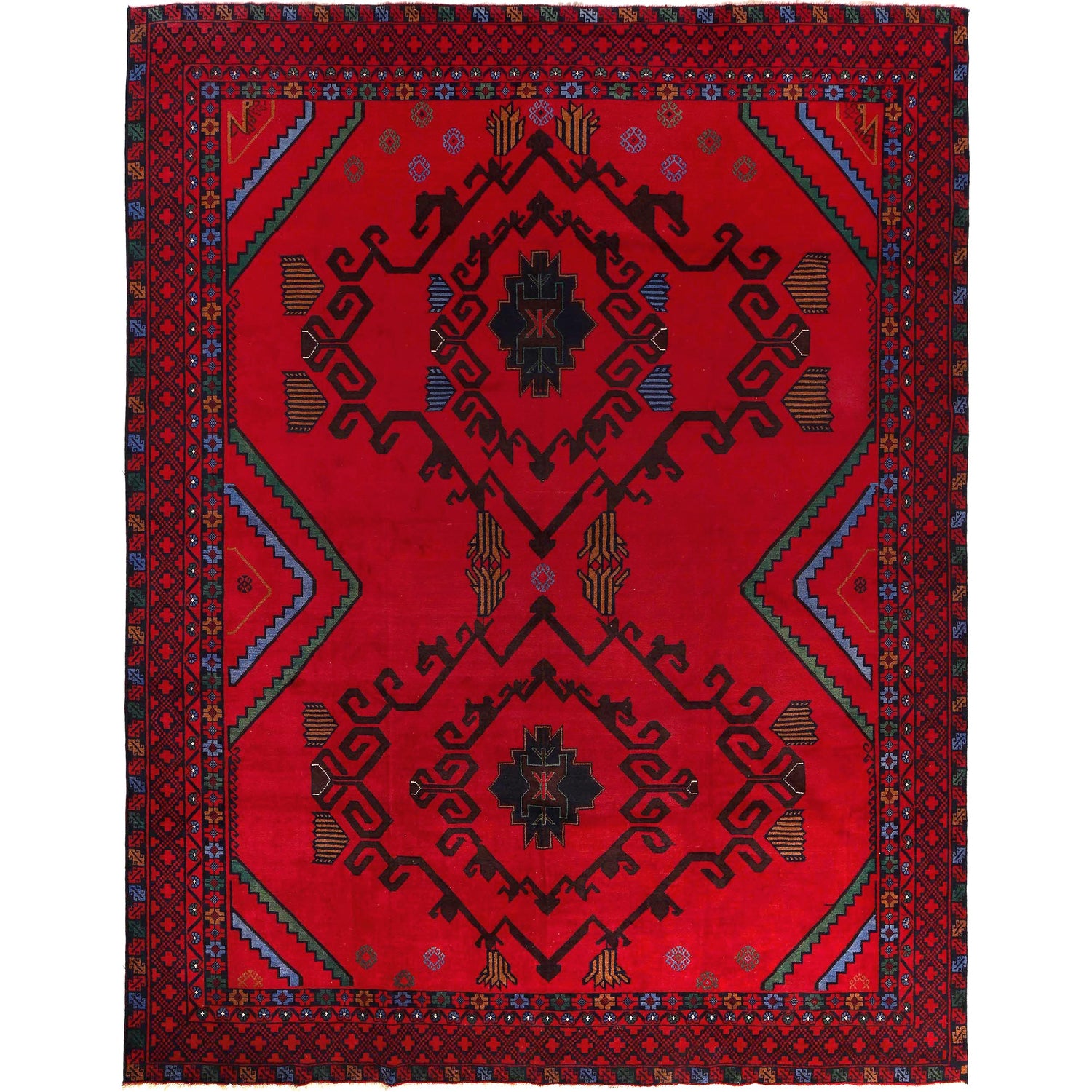 Hand Knotted Baluchi Rug 8' 11" x 11' 6" (ft) - No. 1311