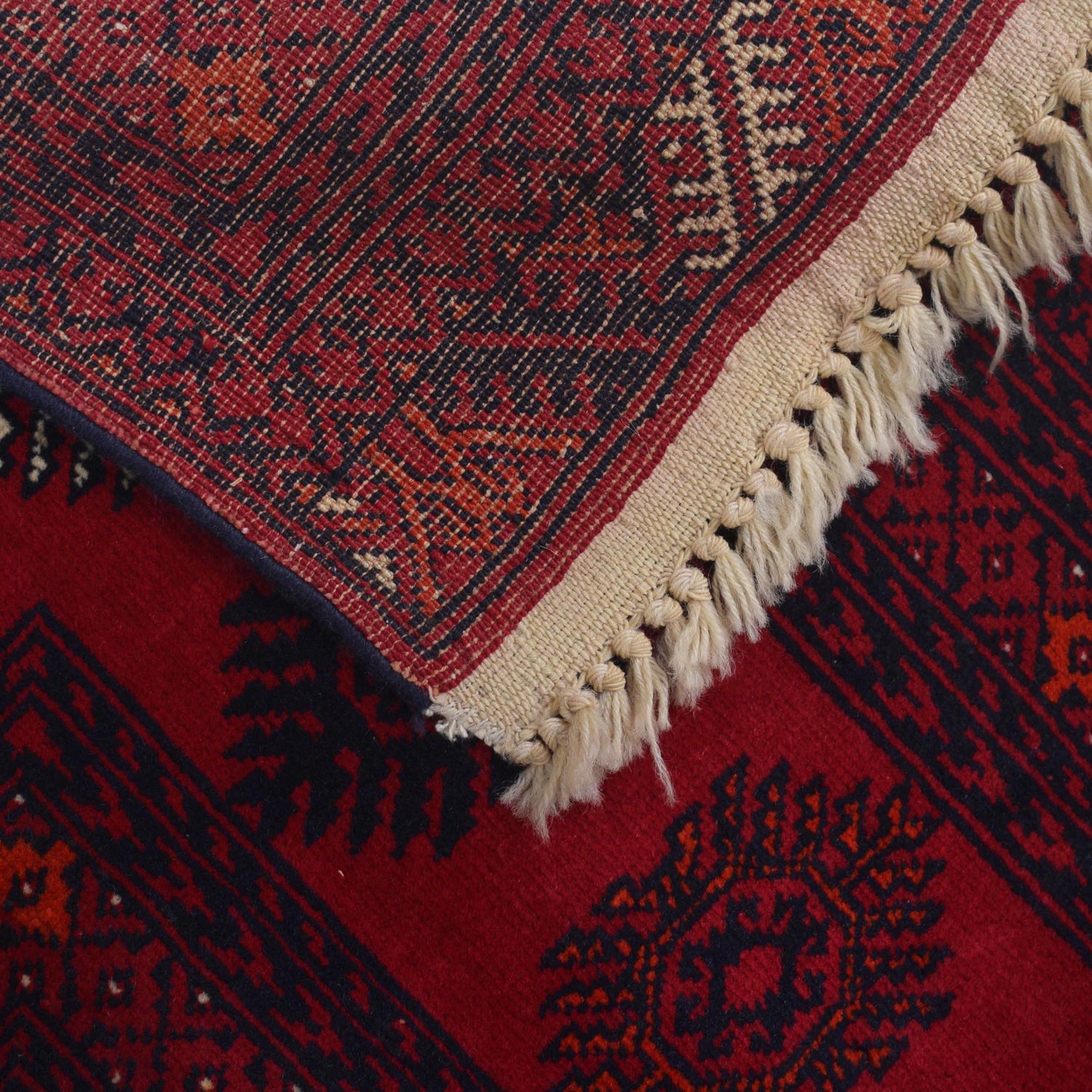 Hand Knotted Bokhara Wool Carpet 4' 6" x 6' 2" (ft) - No. 1324