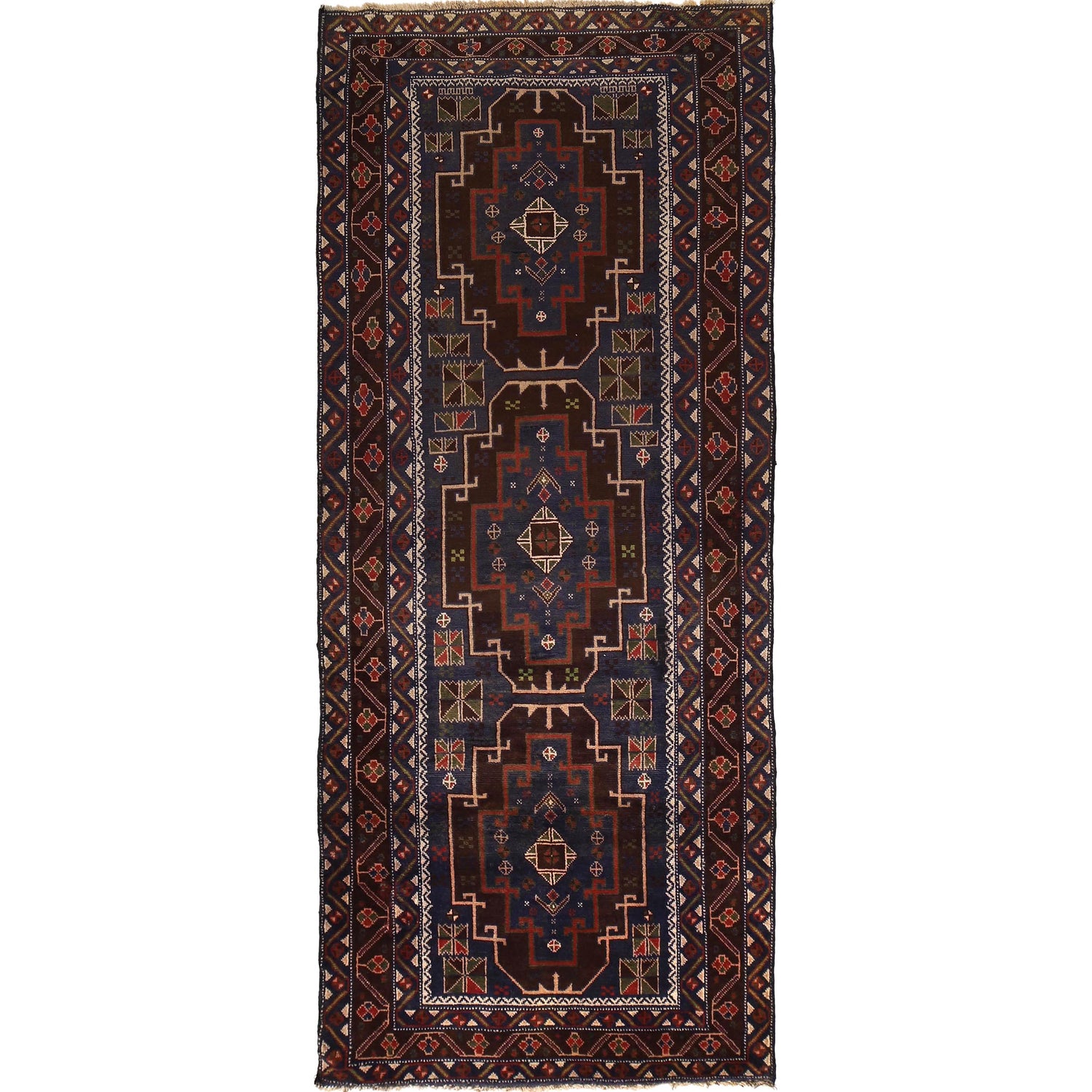 Vintage Baloch Runner 3' 4" x 8' 11" (ft) - No. AL172