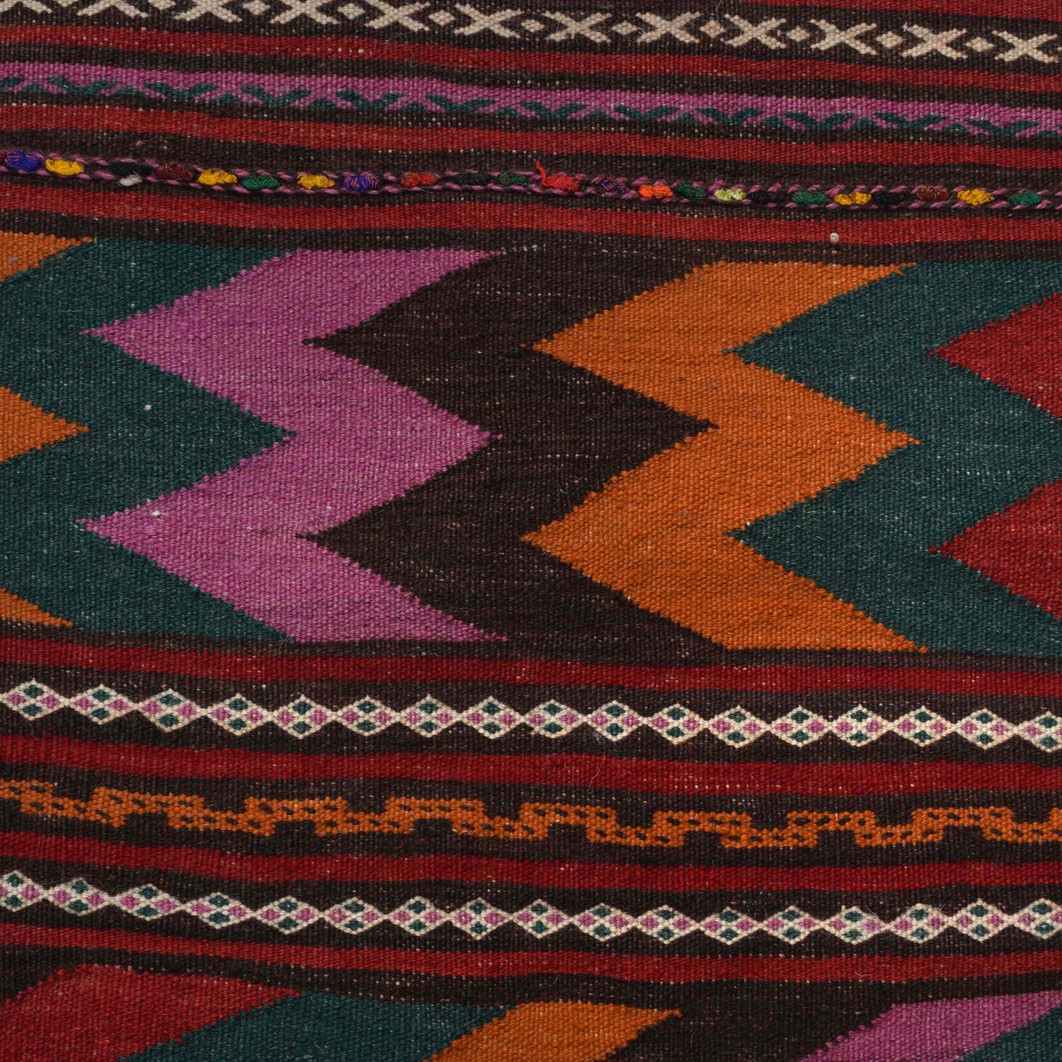 Hand Knotted Table Sheet Dhurrie Runner 2' 3" x 6' 5" (ft) - No. 18