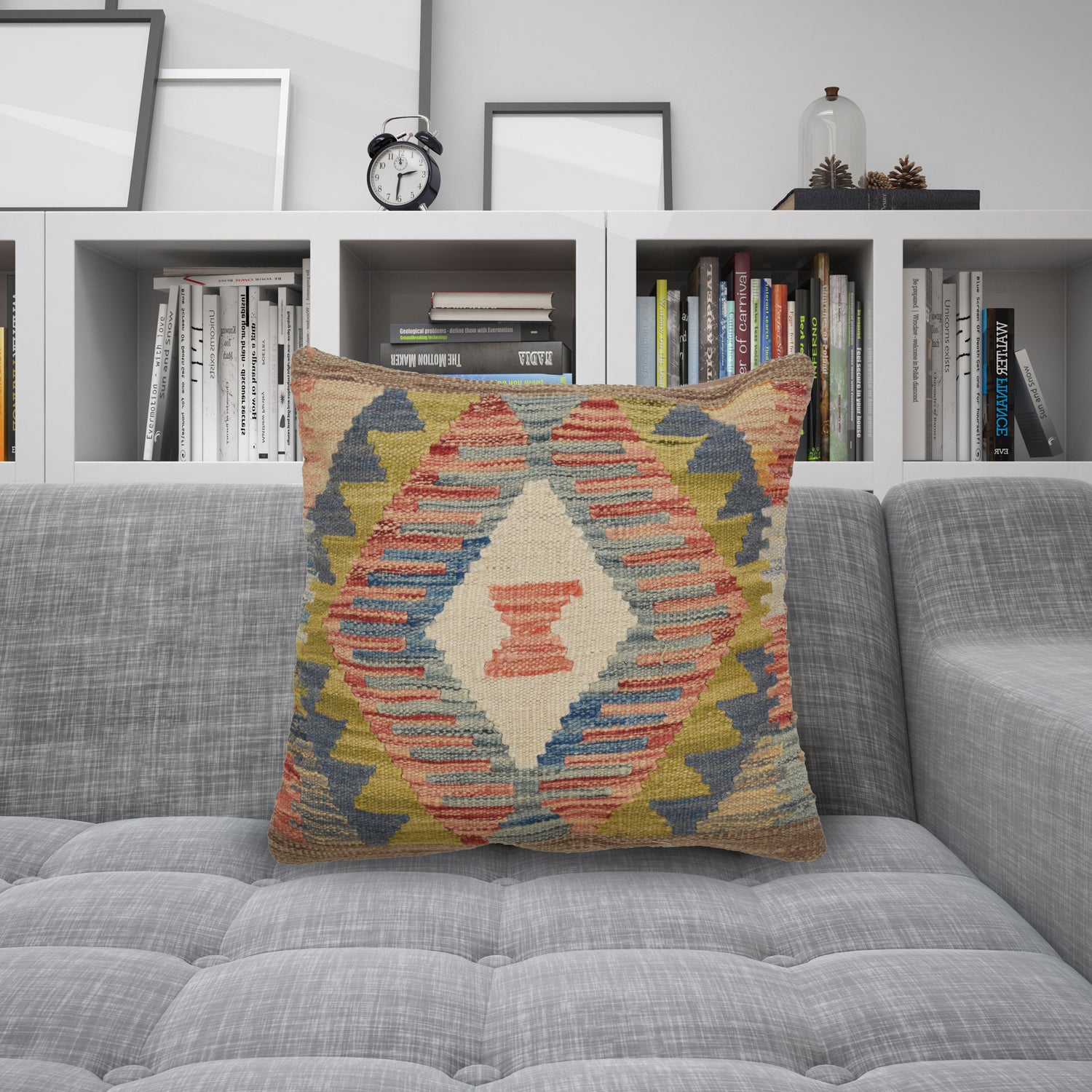 Turkish Design Kilim Cushion 1' 4 x 1' 4 (ft) - No. 21135