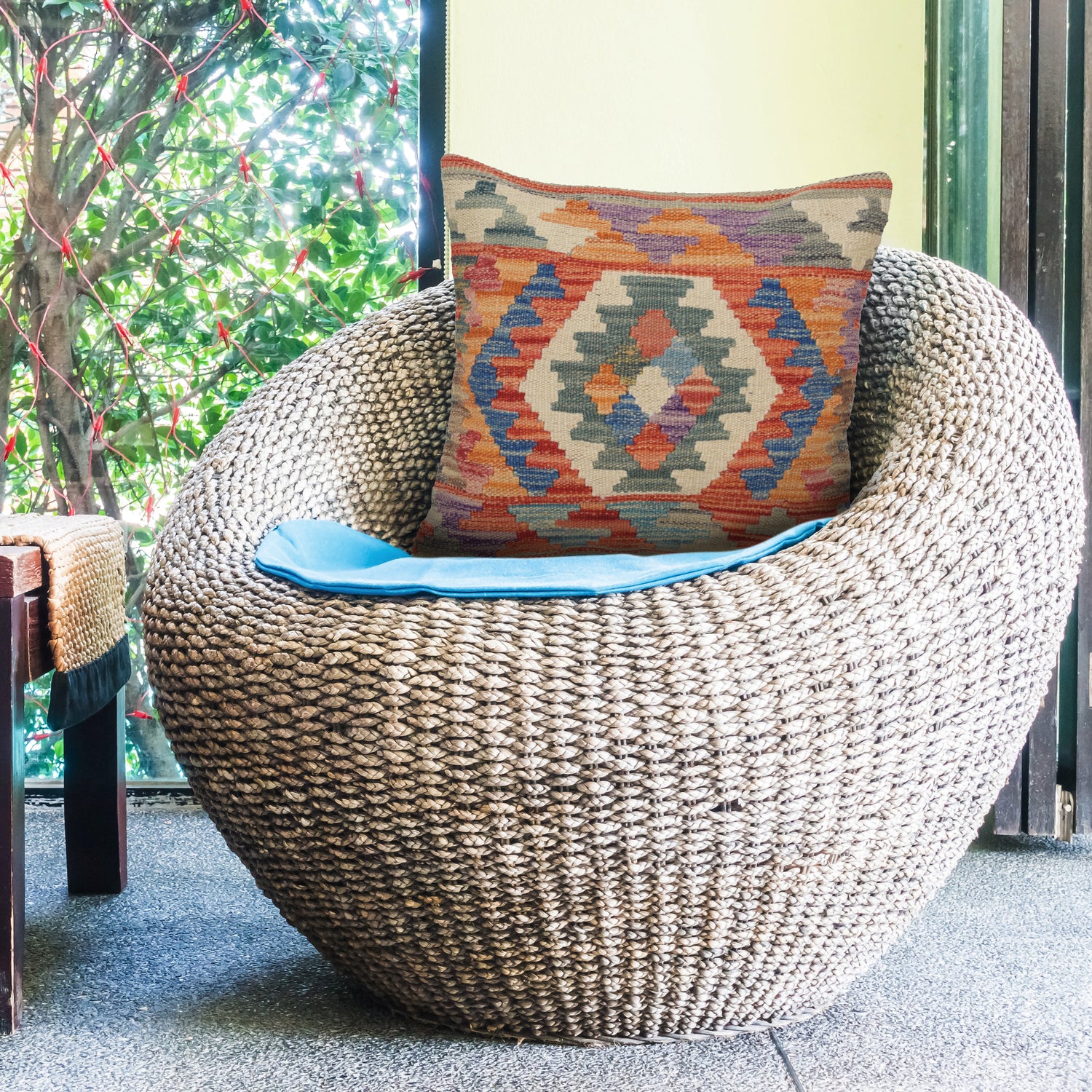 Turkish Design Kilim Cushion 1' 4 x 1' 4 (ft) - No. 24052