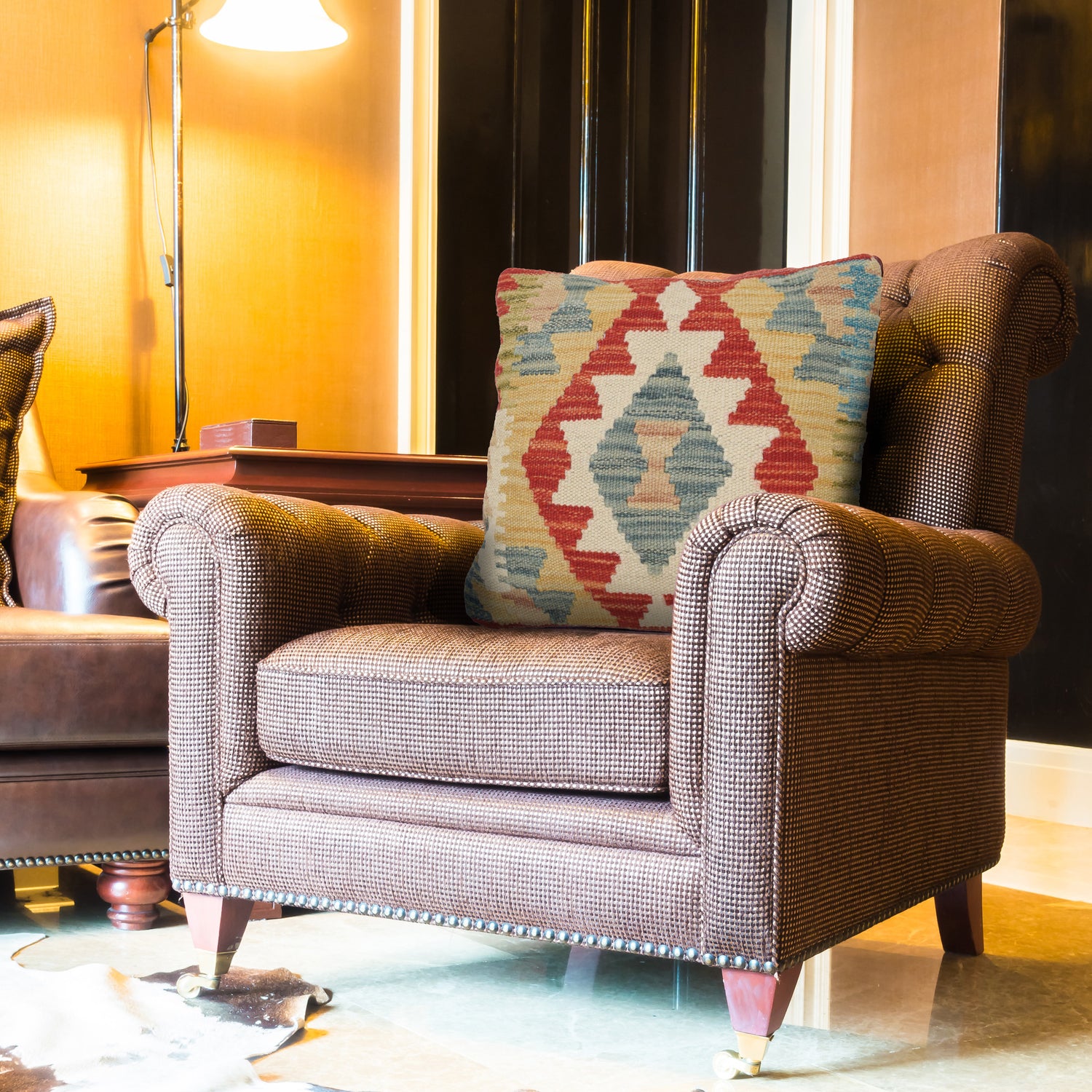 Handmade Kilim Cushion 1' 2 x 1' 2 (ft) - No. 25655