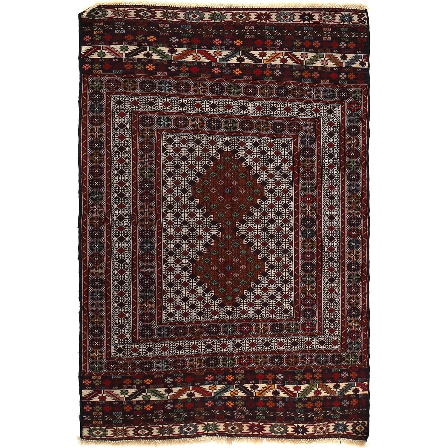 Fine Quality Flatweave Dhurrie 3' 6" x 5' 2" (ft) - No. 3072