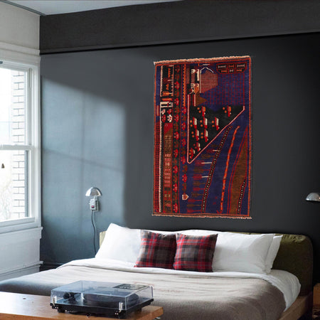 Handmade Pictorial Rug 2' 5" x 3' 1" (ft)- No.3291