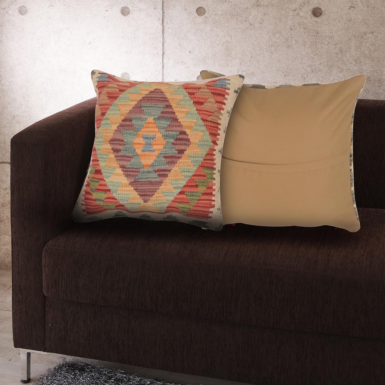 Handmade Kilim Cushion 1' 6" x 1' 6" (ft) - No. 34478