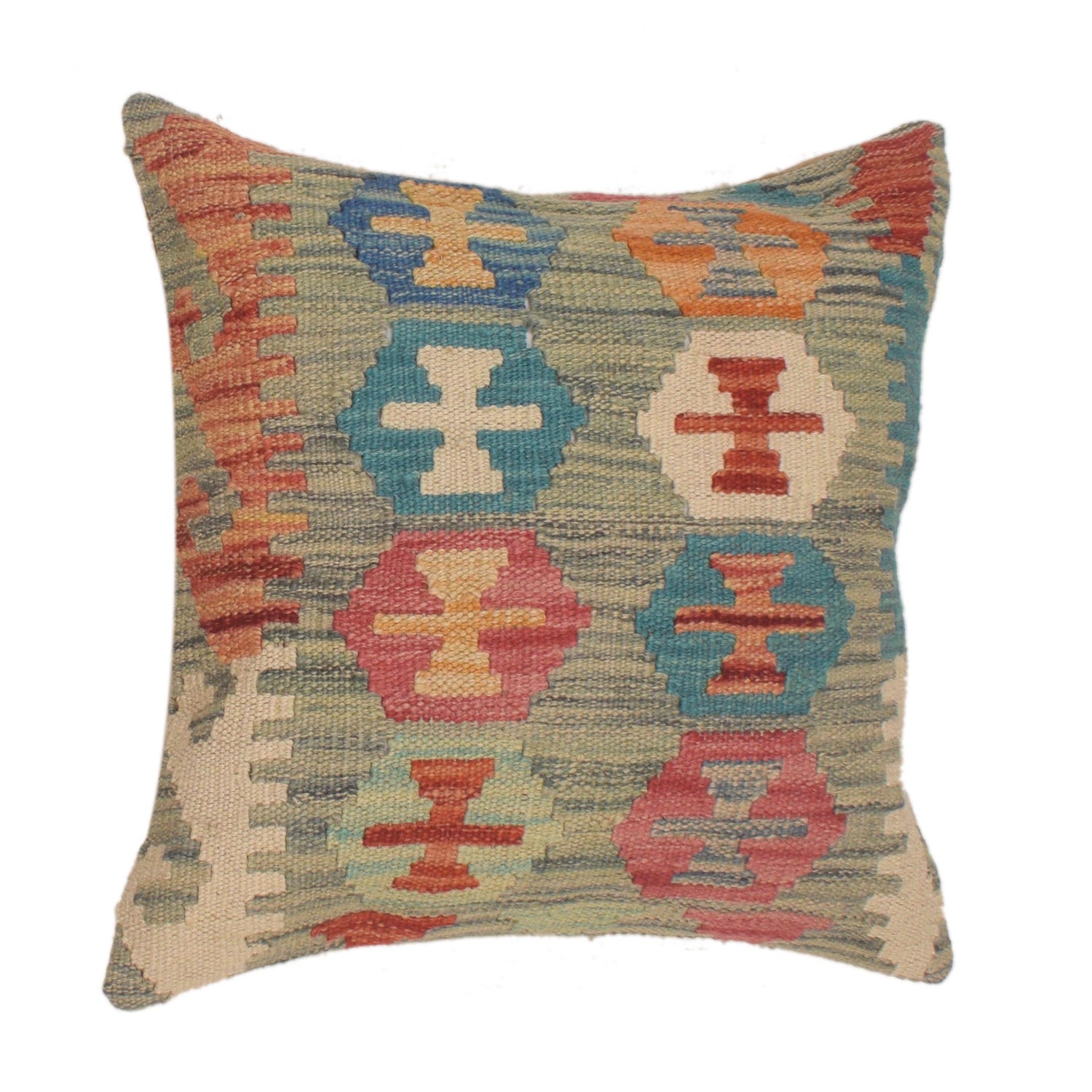 Turkish Style Kelim Cushion 1' 6" x 1' 6" (ft) - No. 34486