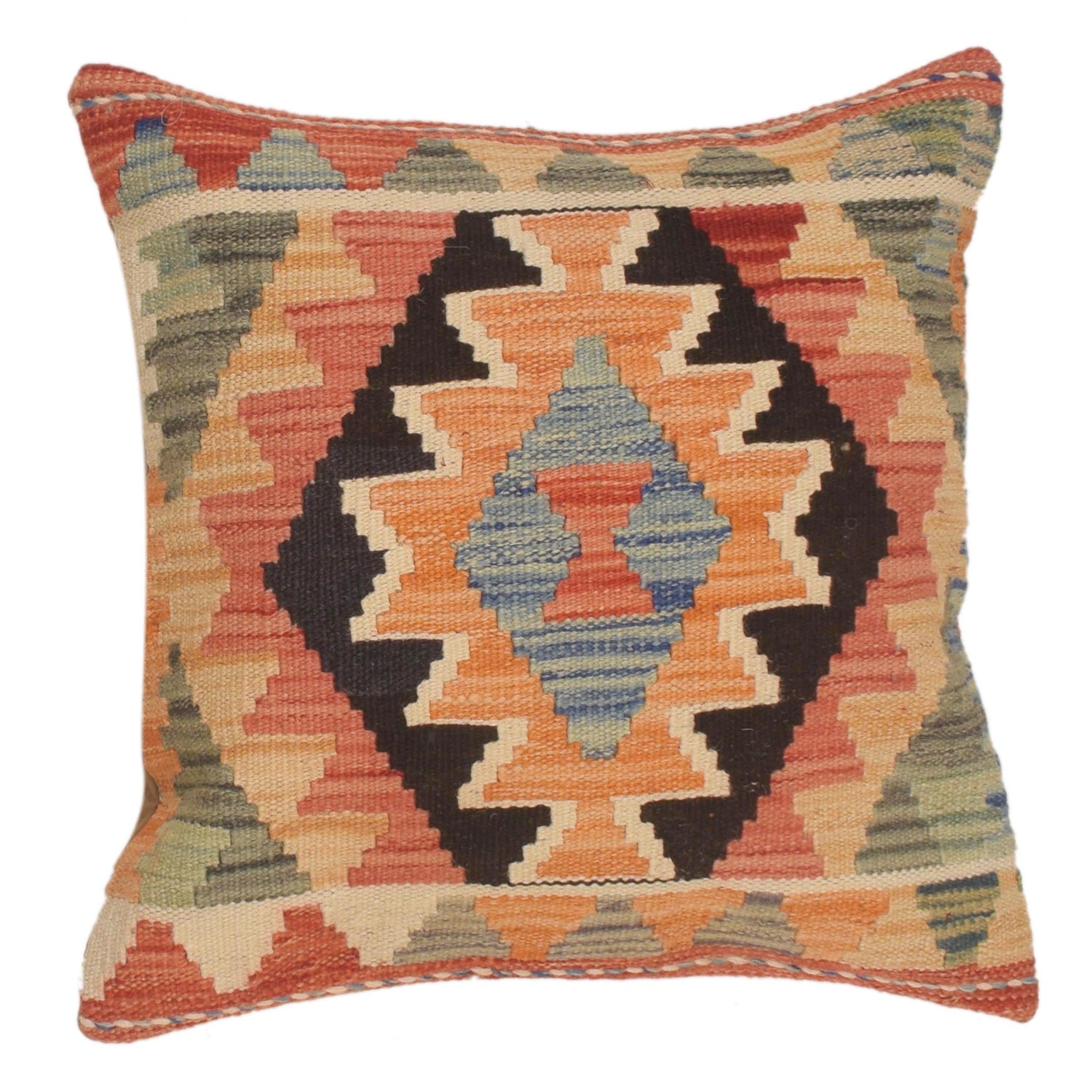 Turkish Design Kilim Cushion 1' 6" x 1' 7" (ft) - No. 34490