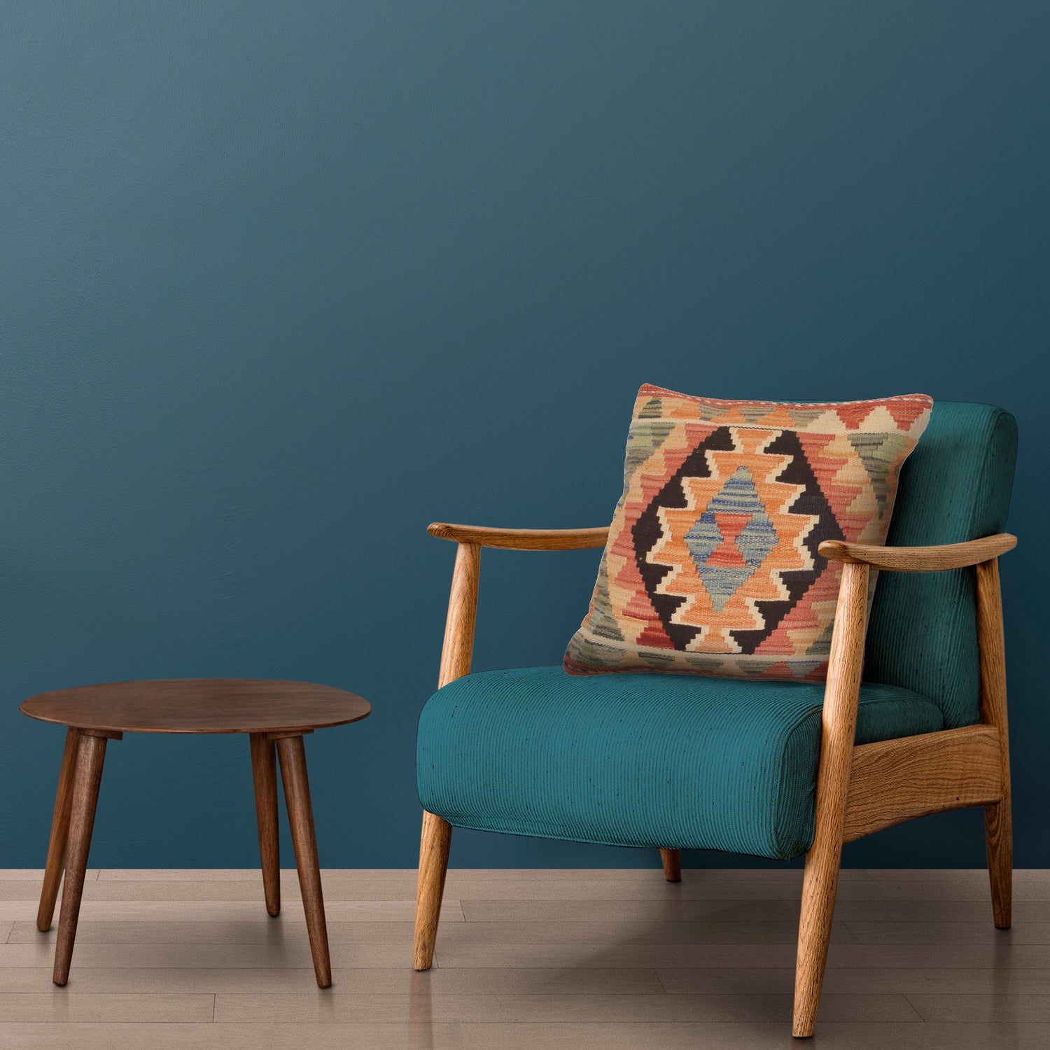 Turkish Design Kilim Cushion 1' 6" x 1' 7" (ft) - No. 34490