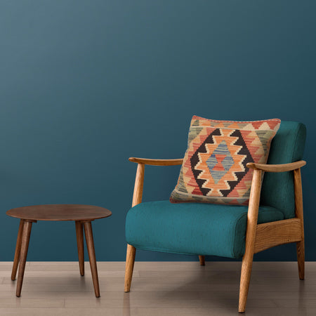 Turkish Design Kilim Cushion 1' 6" x 1' 7" (ft) - No. 34490