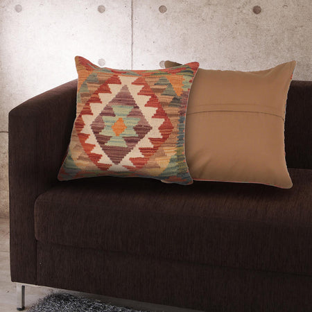Turkish Style Kelim Cushion 1' 6" x 1' 6" (ft) - No. 34496