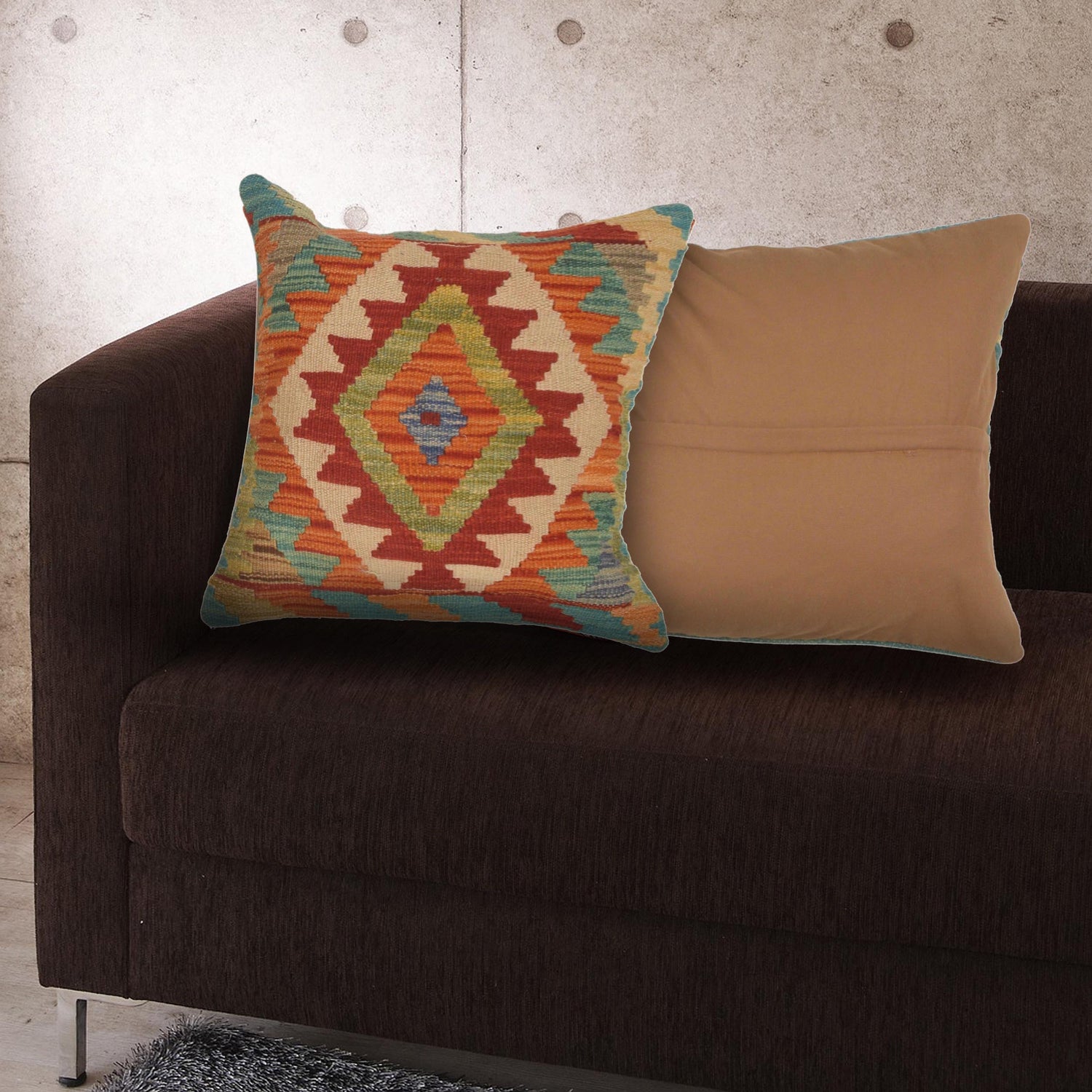 Vegetable Kilim Cushion Cover 1' 6" x 1' 6" (ft) - No. 34513