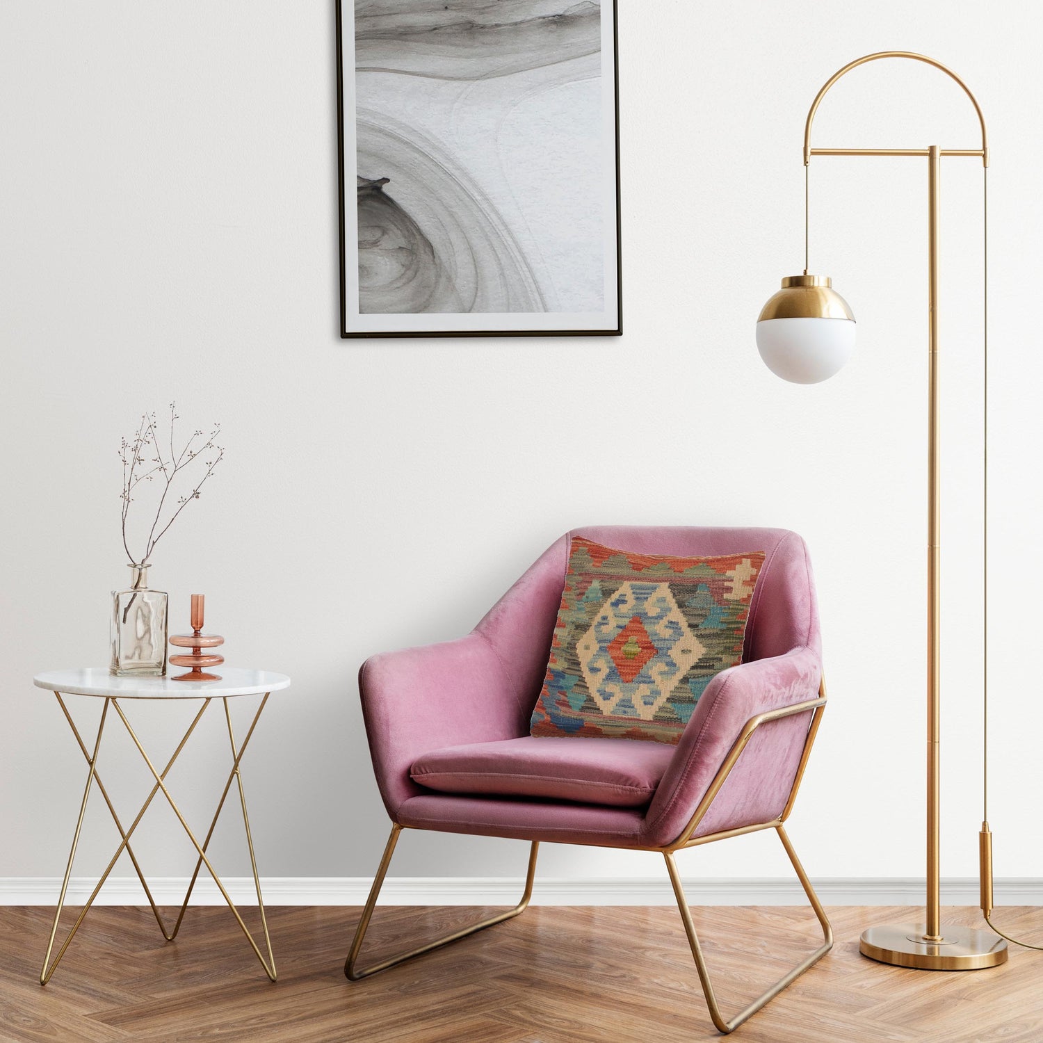 Square Size Kelim Cushion 1' 6" x 1' 6" (ft) - No. 34518