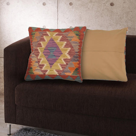 Turkish Design Kilim Cushion 1' 6" x 1' 6" (ft) - No. 34531