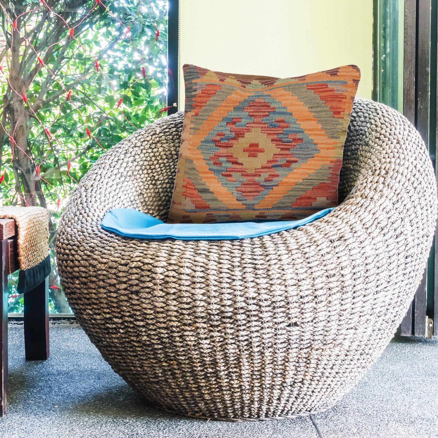 Vegetable Kilim Cushion Cover 1' 6 x 1' 6 (ft) - No. 34542