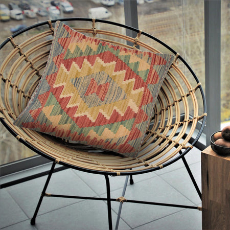 Square Size Kelim Cushion 1' 6" x 1' 6" (ft) - No. 34548