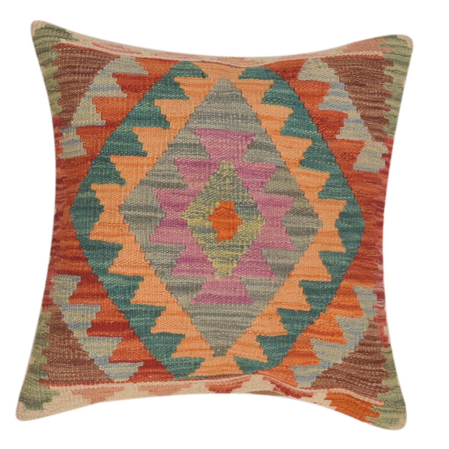 Turkish Design Kilim Cushion 1' 6" x 1' 6" (ft) - No. 34550