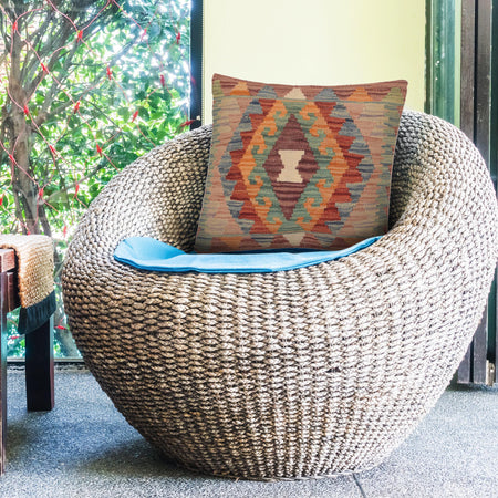 Square Size Kelim Cushion 1' 6" x 1' 6" (ft) - No. 34560