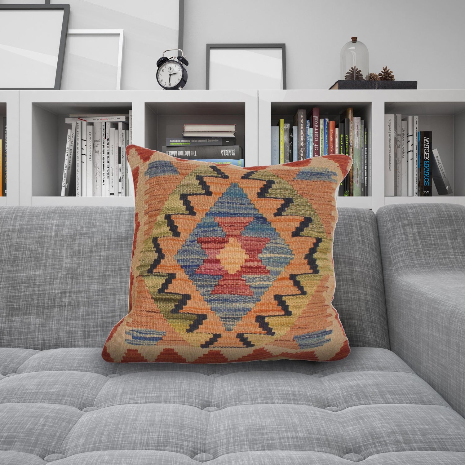 Hand Knotted Kilim Cushion 1' 6" x 1' 6" (ft) - No. 34565