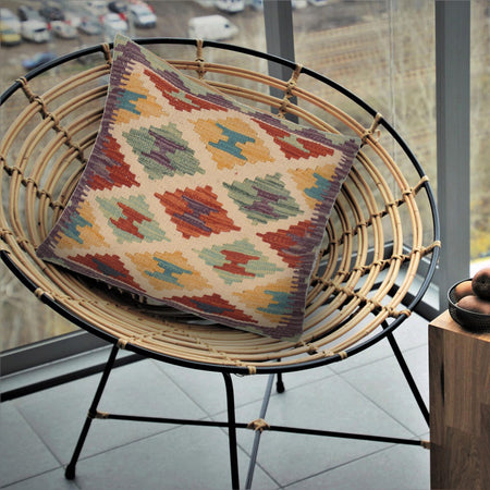 Turkish Style Kelim Cushion 1' 6" x 1' 7" (ft) - No. 34566