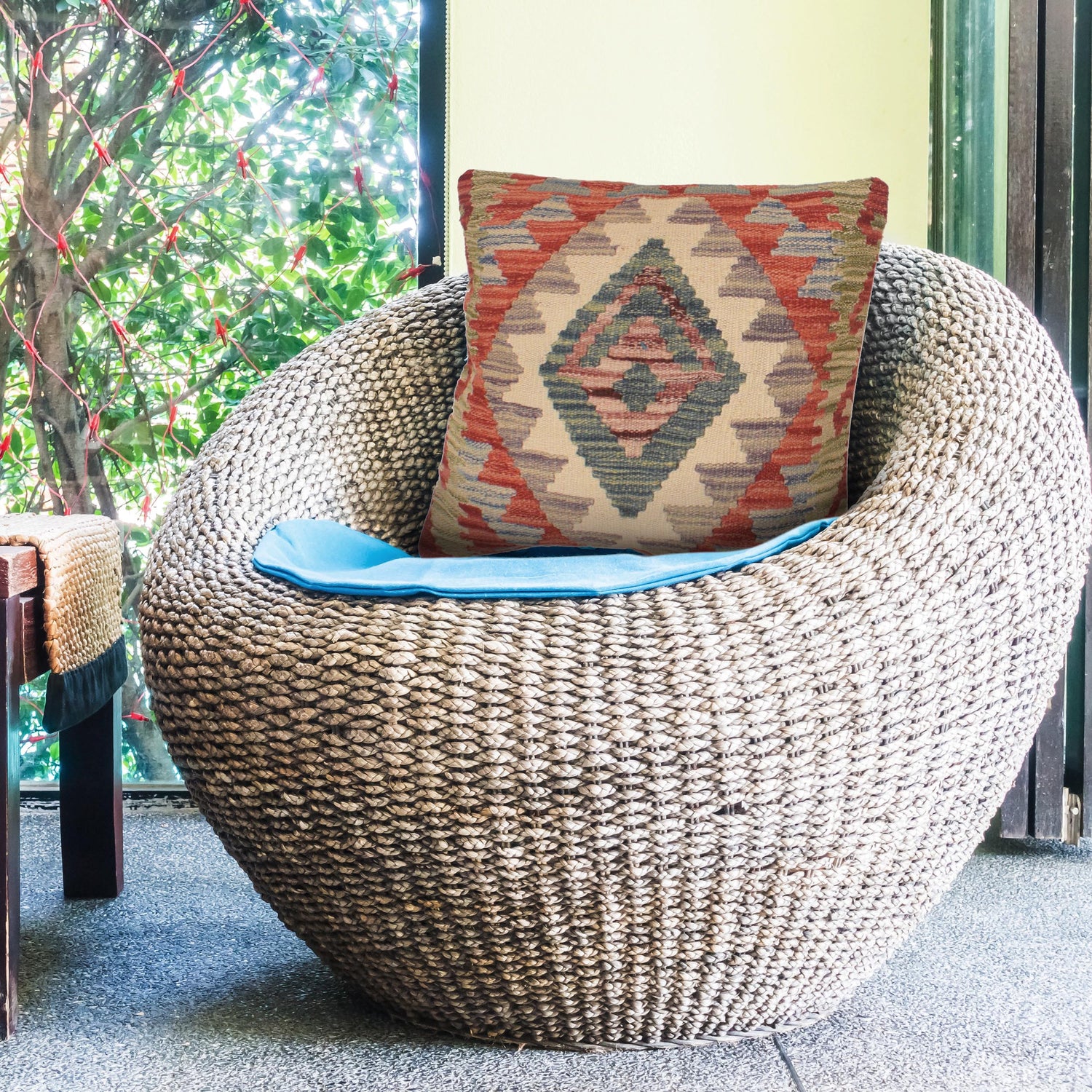 Handmade Kilim Cushion 1' 4" x 1' 6" (ft) - No. 34569