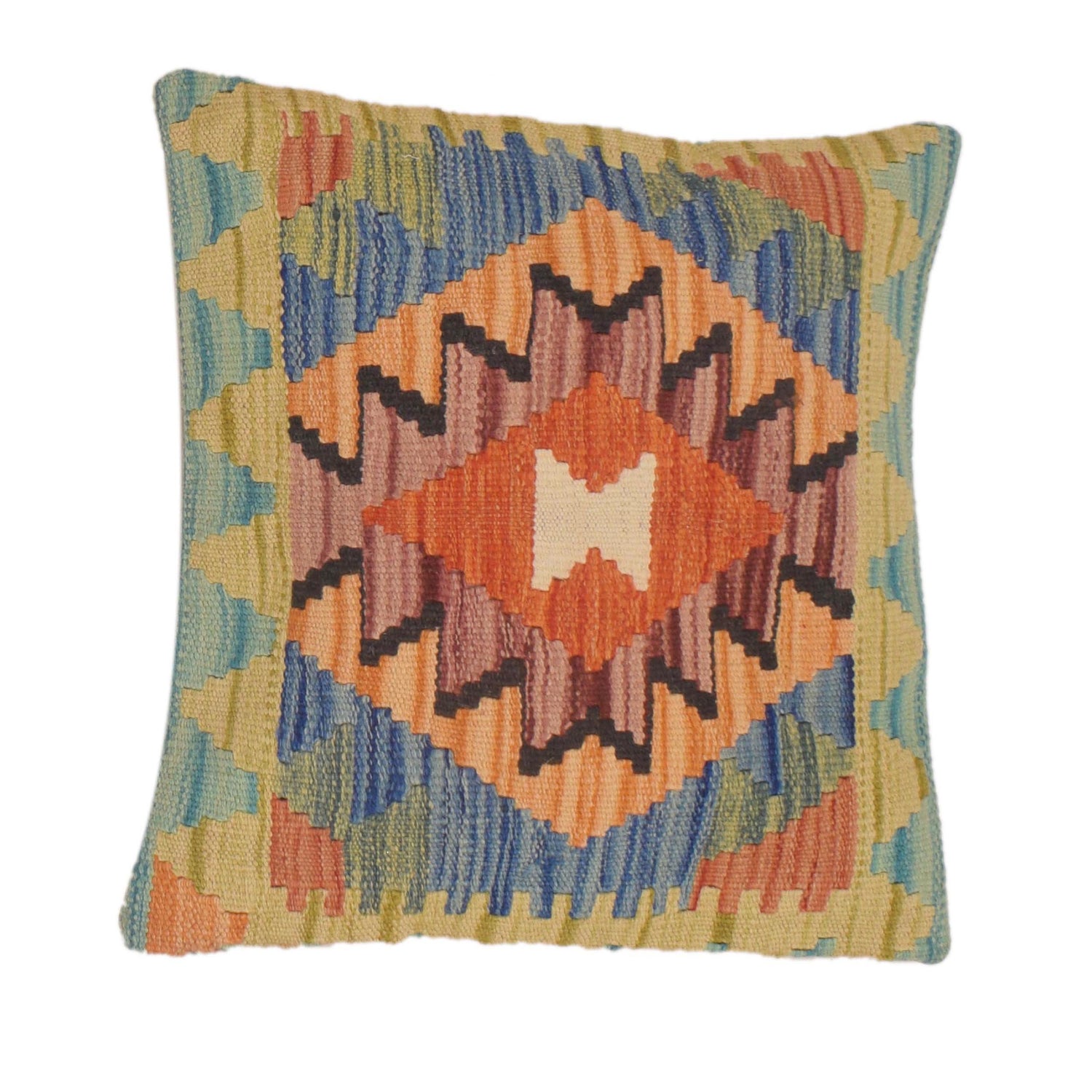 Turkish Design Kilim Cushion 1' 6" x 1' 6" (ft) - No. 34580