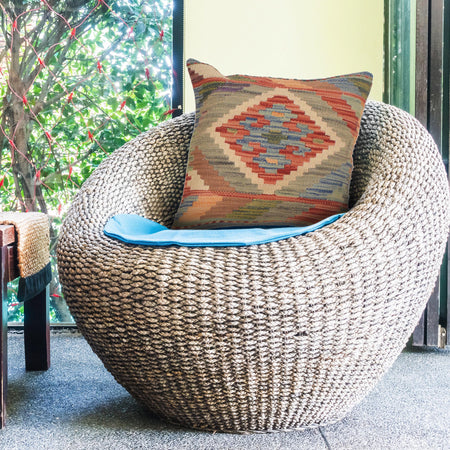 Square Size Kelim Cushion 1' 6" x 1' 7" (ft) - No. 34587