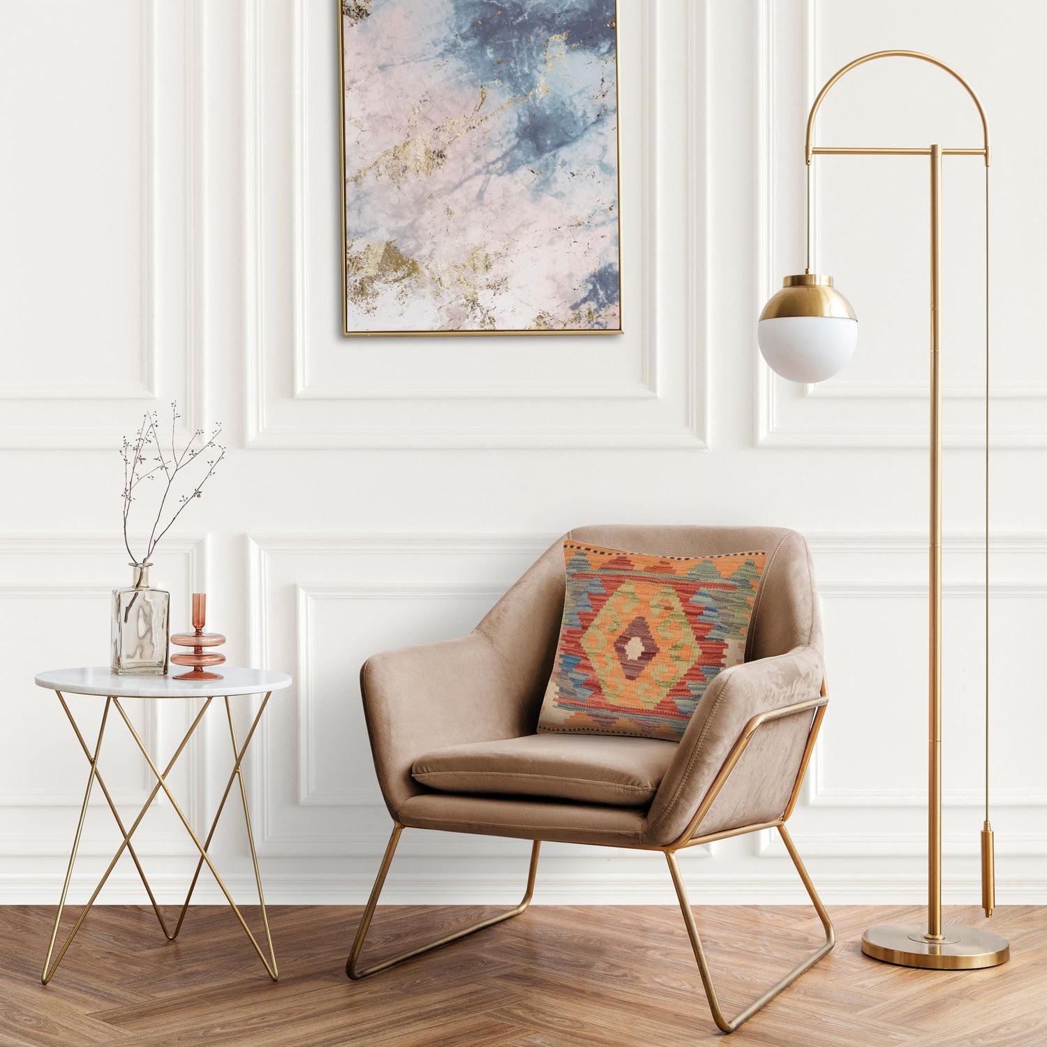 Square Size Kelim Cushion 1' 6" x 1' 6" (ft) - No. 34598