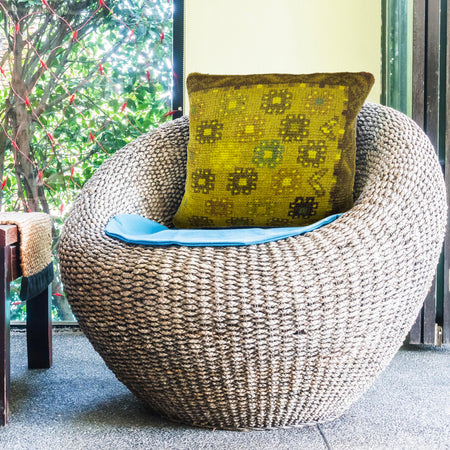 Overdyed Carpet Cushion 1' 6" x 1' 5" (ft) - No. 38456