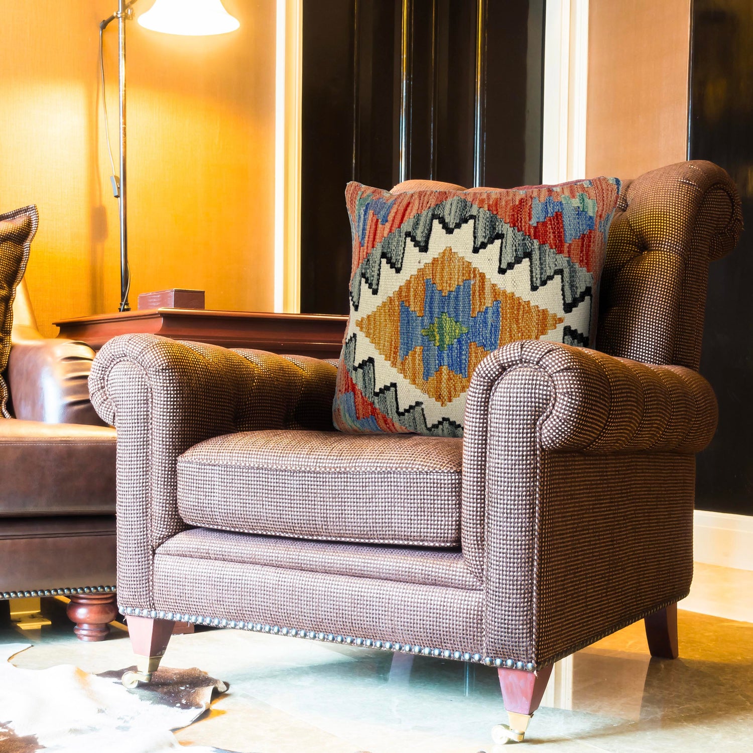 Turkish Design Kilim Cushion 1' 5" x 1' 5" (ft) - No. 38459