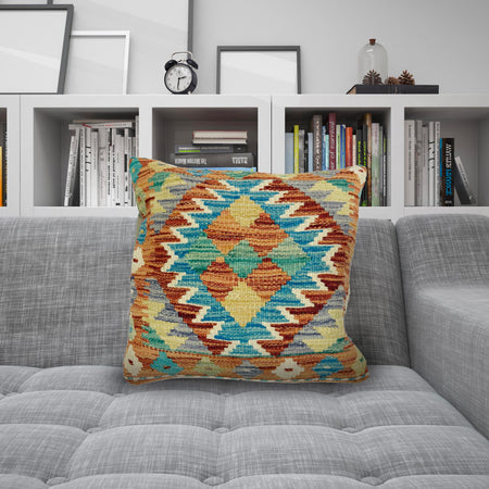Turkish Design Kilim Cushion 1' 5" x 1' 5" (ft) - No. 38465