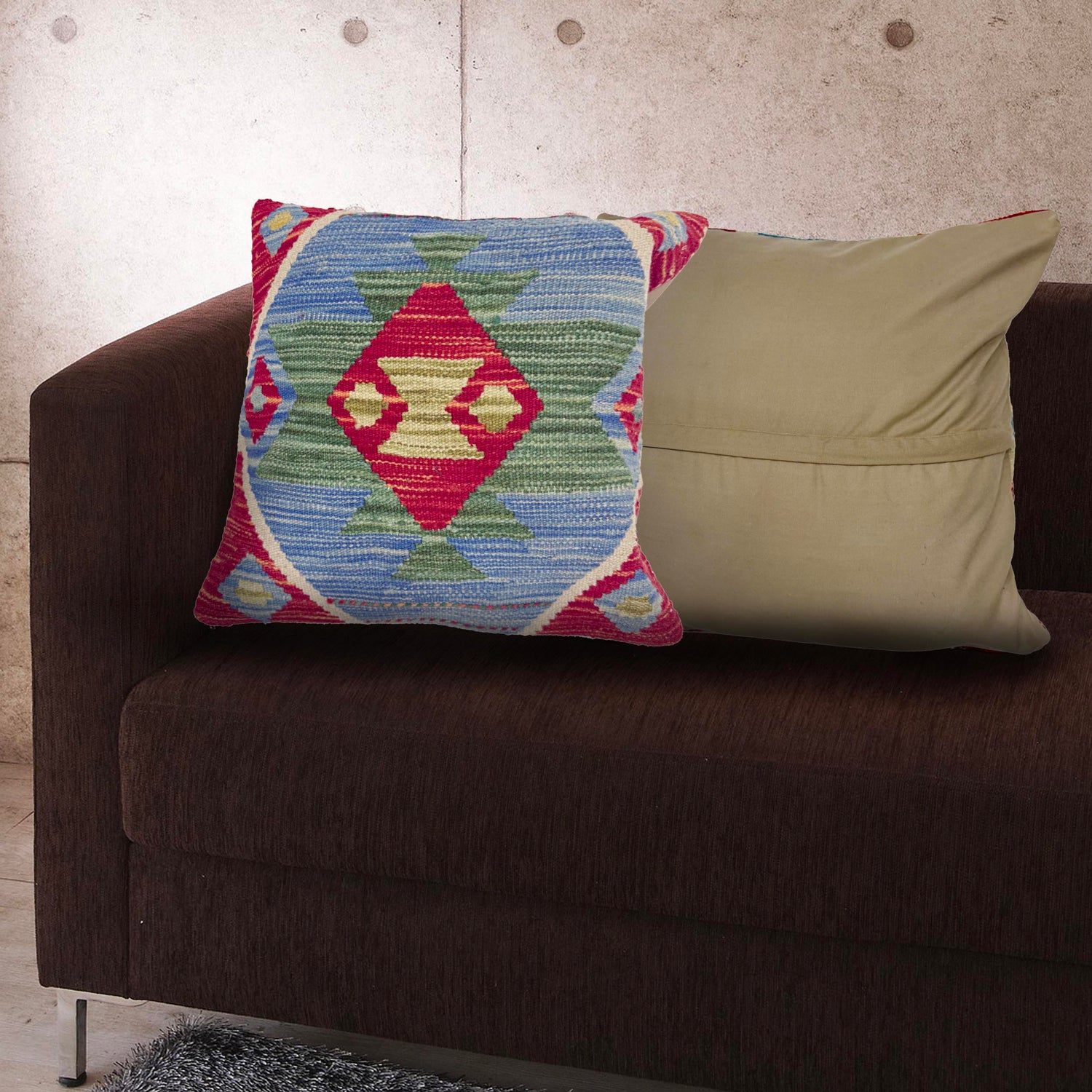 Vegetable Kilim Cushion Cover 1' 6" x 1' 6" (ft) - No. 38494