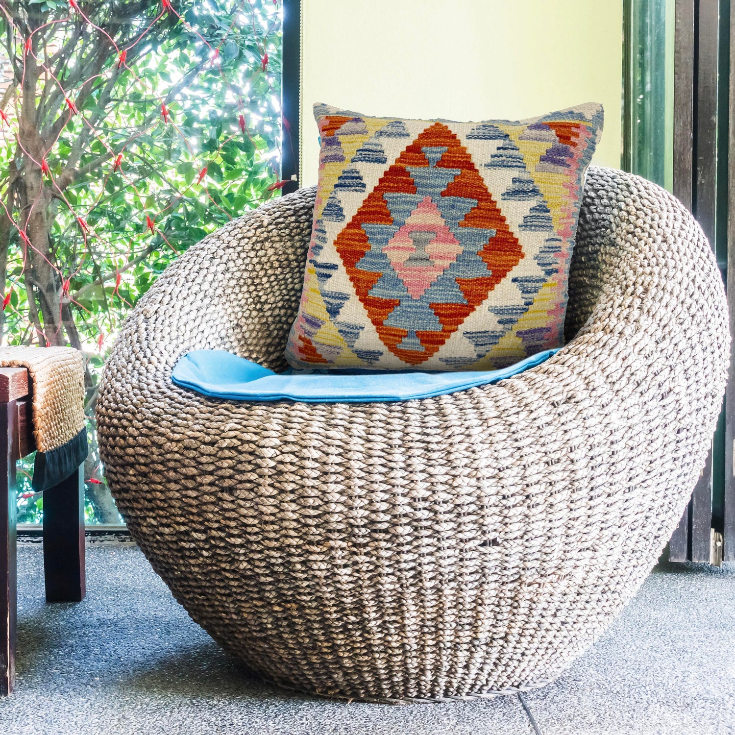 Handmade Kilim Cushion 1' 5" x 1' 6" (ft) - No. 38496