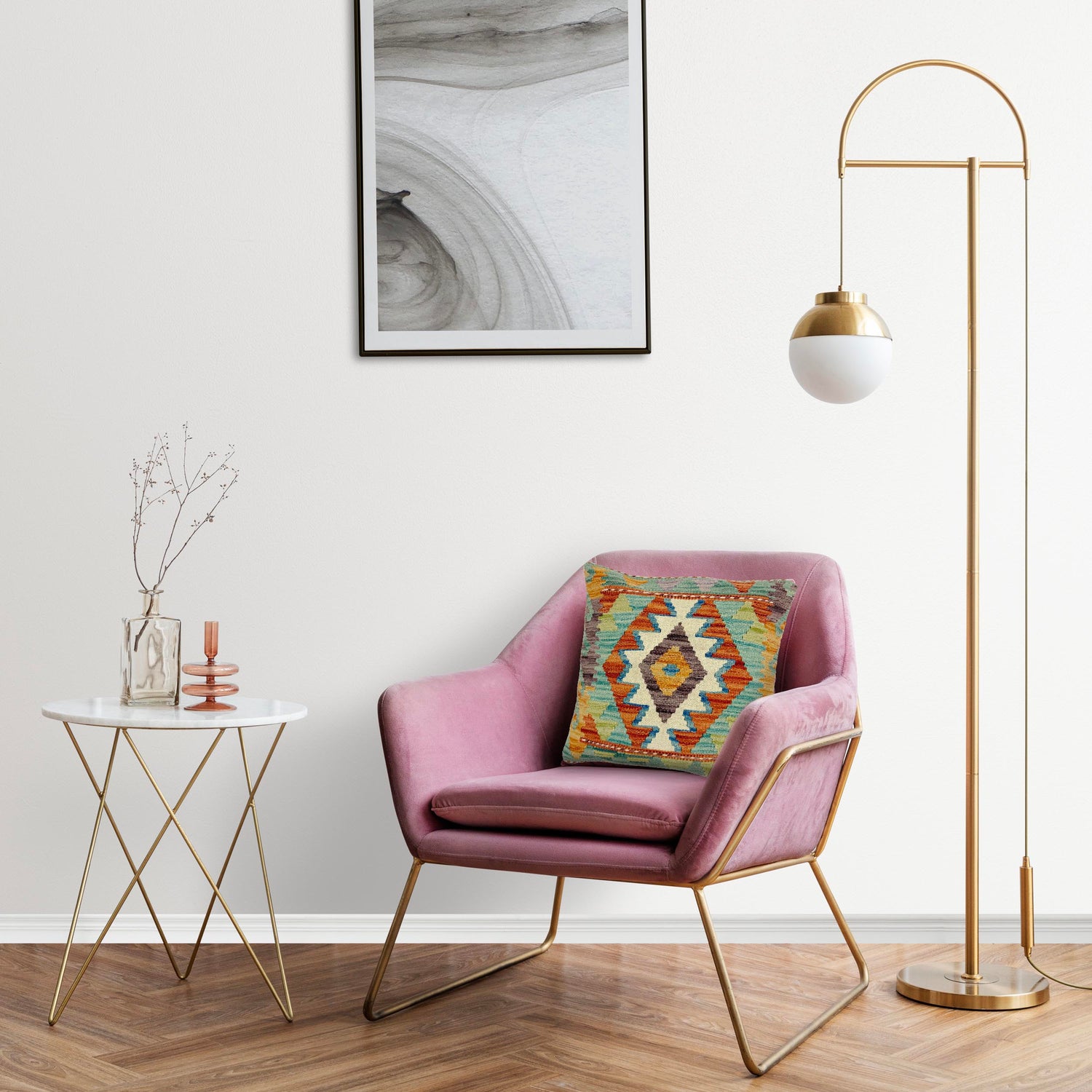 Square Size Kelim Cushion 1' 5" x 1' 5" (ft) - No. 38499