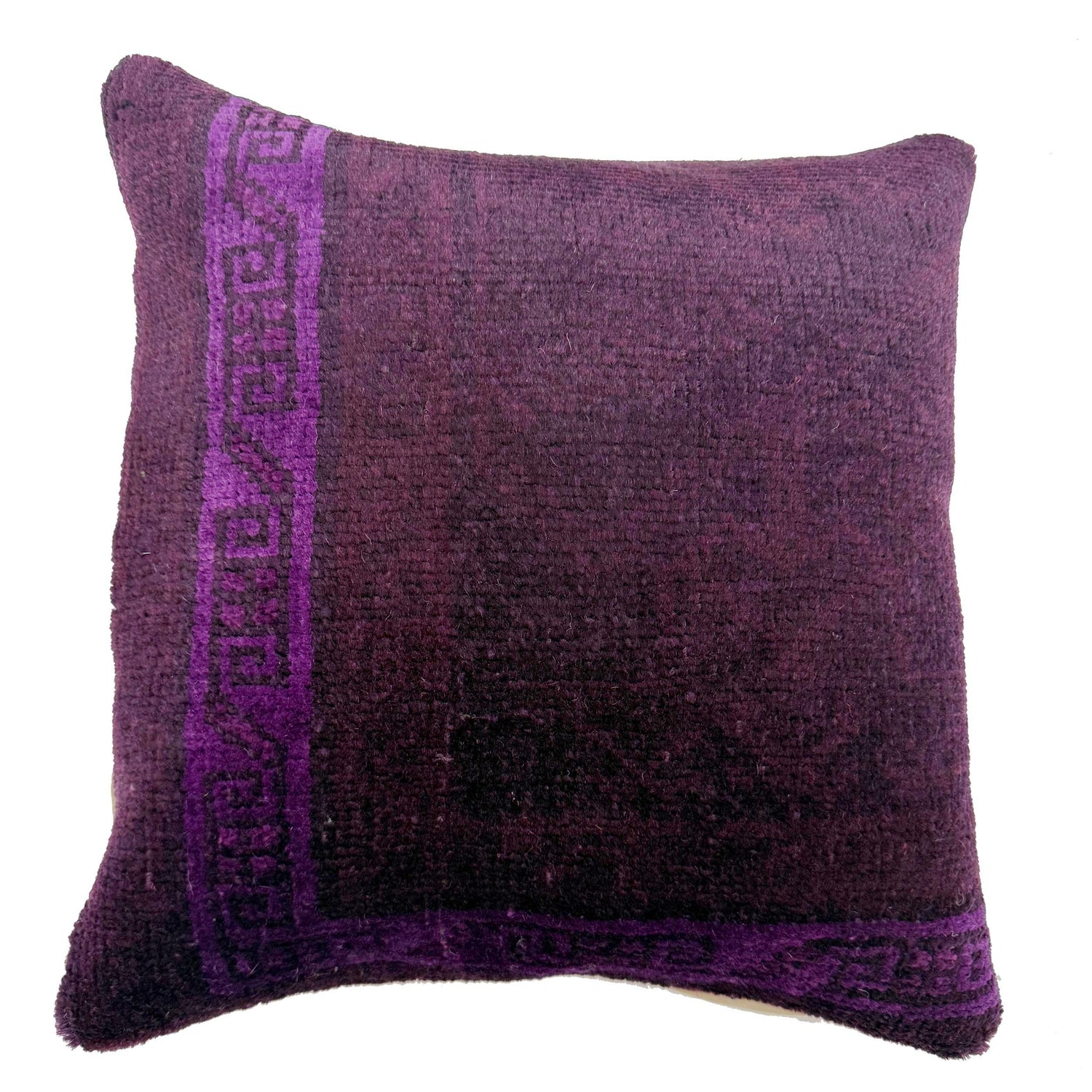 Hand Knotted Overdyed Carpet Cushion 1' 6" x 1' 5" (ft) - No. 38530